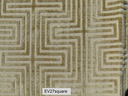 Scalamandre Old World Weavers Nexus Brass Geometric Graphic Viscose - 26 Inches x 26 Inches Square Brown