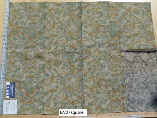 Scalamandre Old World Weavers Velorum Nile Sun Abstract Medallion Paisley - Square 26"x35"