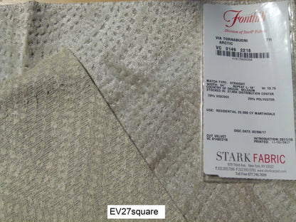 Scalamandre Fonthill Via Tornabuoni Arctic Cut Velvet Diamond Ogee Gray - Square 26"x26"