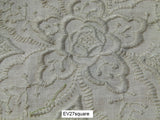 Scalamandre Fonthill Patna Ivory Embroidery Floral Linen White - Square 34"x26"