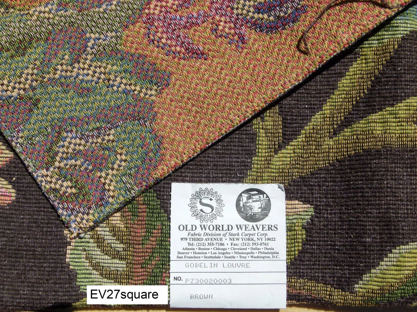 Scalamandre Old World Weavers Gobelin Louvre Brown Cotton Botanical Foliage - Square 27"x36"