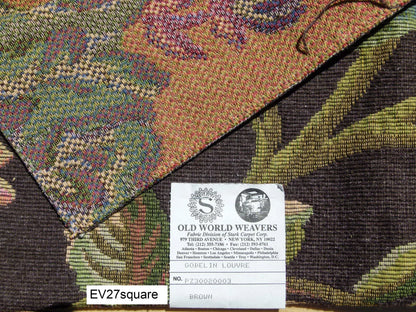 Scalamandre Old World Weavers Gobelin Louvre Brown Cotton Botanical Foliage - Square 27"x36"
