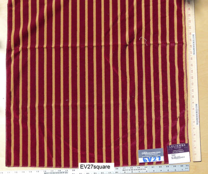Scalamandre LELIEVRE Paris Casaque Rouge Stripe Cut Velvet Red and Beige - Square
