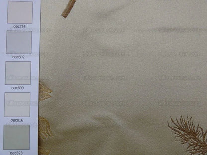 Schumacher 100% Silk Lampas Bell Flower "bone" Gold