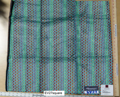 Scalamandre Alhambra Arik Blue/Multi Stripe Small Scale Texture - Square 26"x26"
