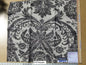 Scalamandre Luciana Damask Graphite Print Linen Ink Black -  Square 26"x26"
