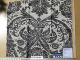 Scalamandre Luciana Damask Graphite Print Linen Ink Black -  Square 26"x26"