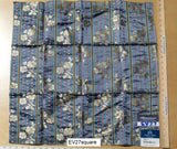 Scalamandre Tassinari &amp; Chatel Dampierre Bleu Floral Botanical Silk Stripe Blue - Square 26"x26"