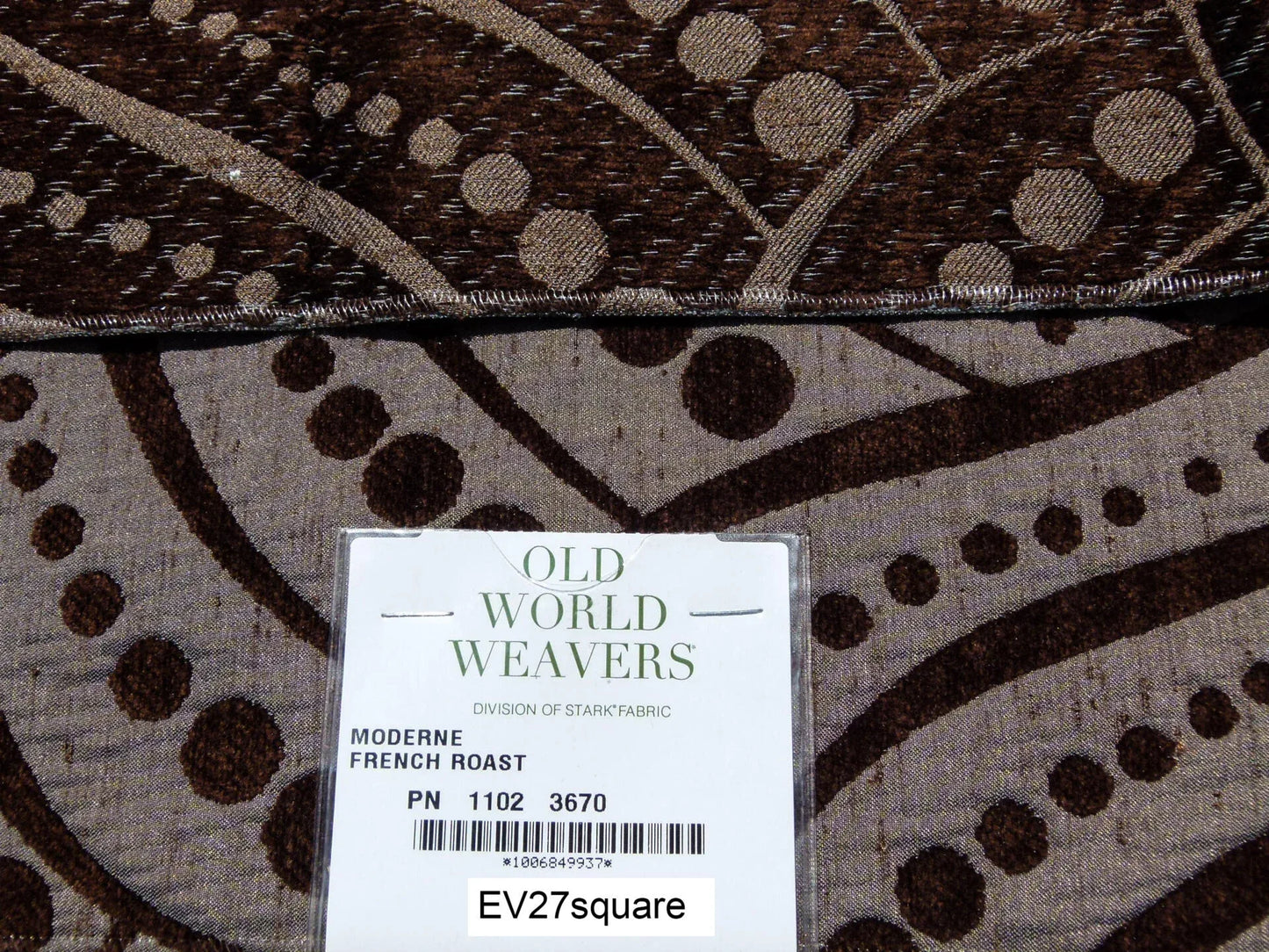 Scalamandre Old World Weavers Moderne French Roast Dot Circle Graphic Brown - Square 26"x26"