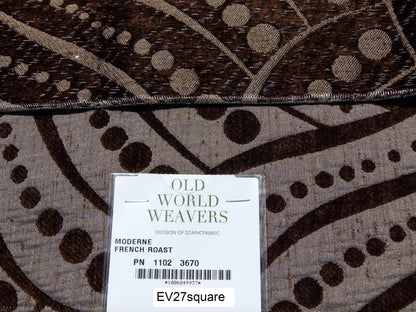 Scalamandre Old World Weavers Moderne French Roast Dot Circle Graphic Brown - Square 26"x26"