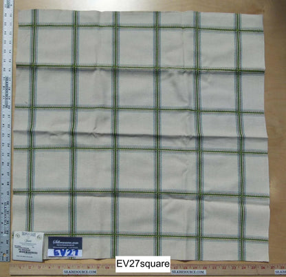 Scalamandre Thomas Dare at Fonthill Rhumba Tangerine/Brown Square Pattern Cream - 26" x 26" Square