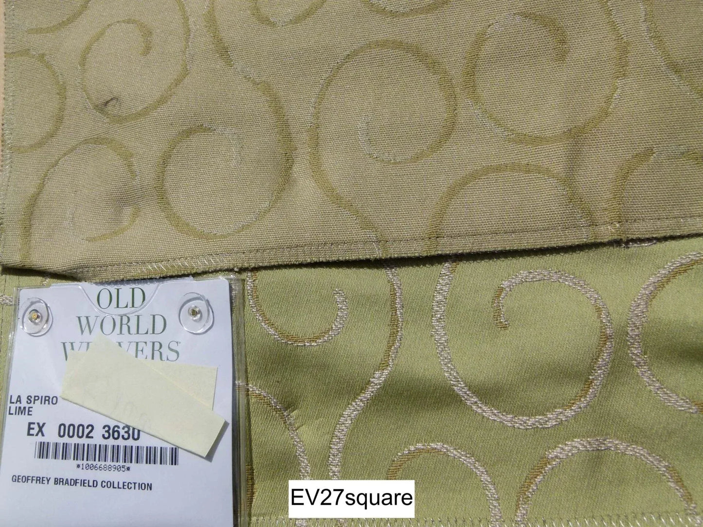 Scalamandre Old World Weavers La Spiro Lime Contemporary Olive Green - Square 26"x26"