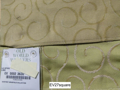 Scalamandre Old World Weavers La Spiro Lime Contemporary Olive Green - Square 26"x26"