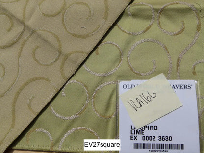 Scalamandre Old World Weavers La Spiro Lime Contemporary Olive Green - Square 26"x26"