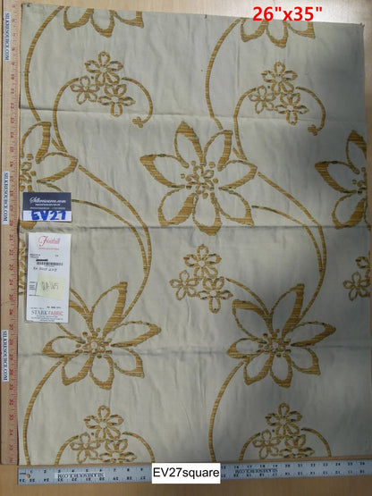 Scalamandre Fonthill Majorca Yellow White Cotton Floral Botanical - Square 26 inchesx35 inches