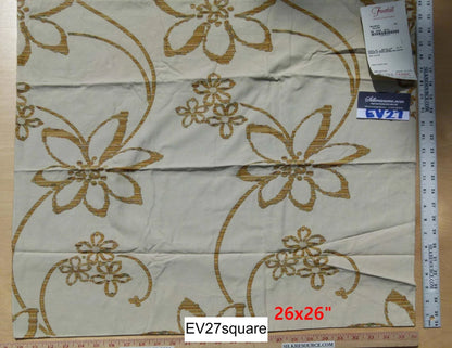 Scalamandre Fonthill Majorca Yellow White Cotton Floral Botanical - 26"x35" Square