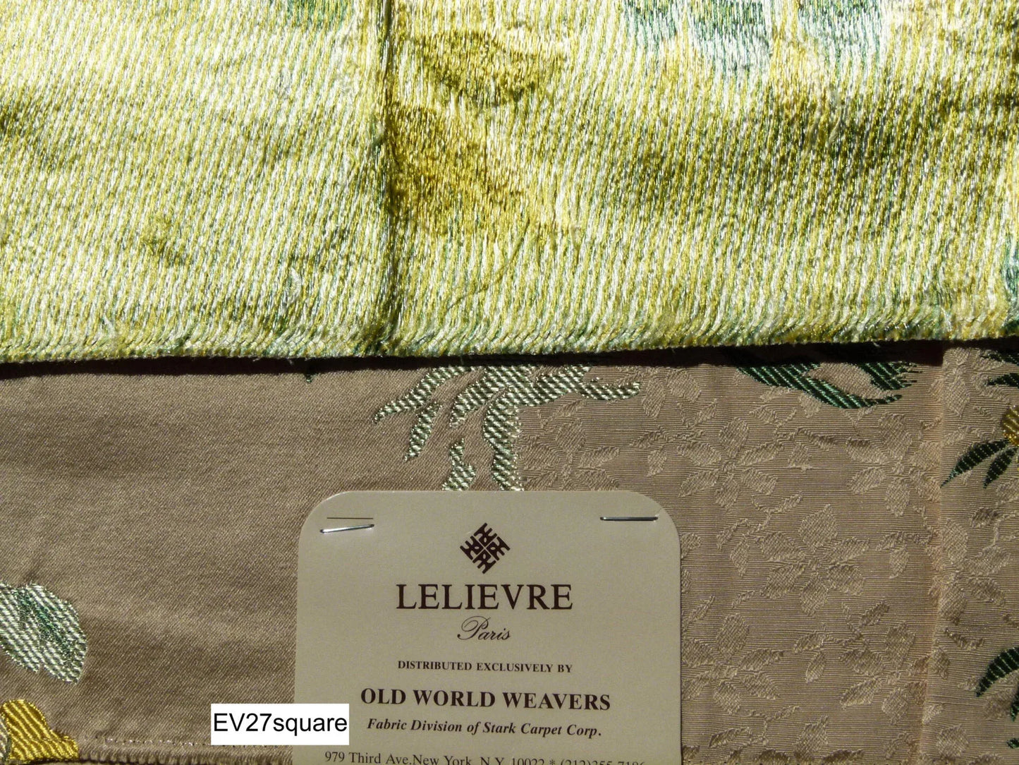 Scalamandre LELIEVRE Paris Silk Lampas Floral Brown 26"x26"