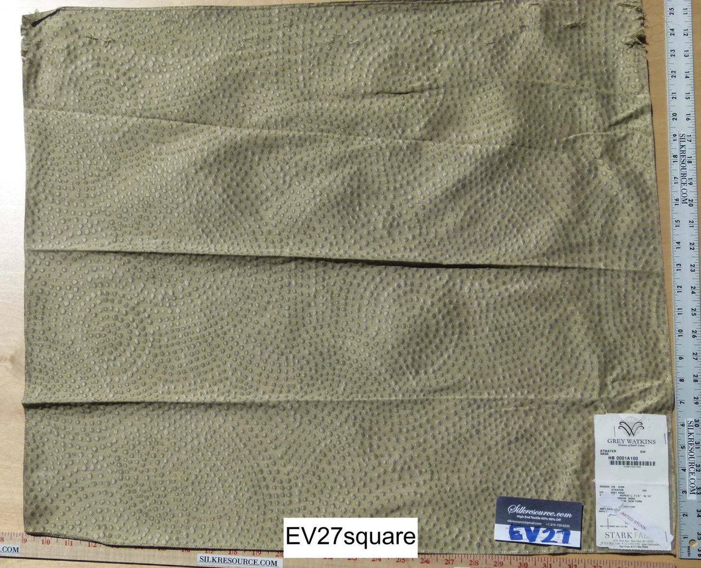 Scalamandre Grey Watkins Atwater Sage Abstract Dot Circle Green - Square 26"x26"