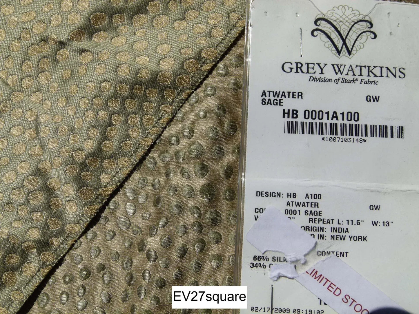 Scalamandre Grey Watkins Atwater Sage Abstract Dot Circle Green - Square 26"x26"