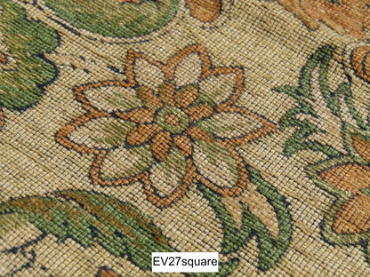 Scalamandre Fonthill Natasha Peach/Green Cotton Tapestry - Square 24 inchesx29 inches