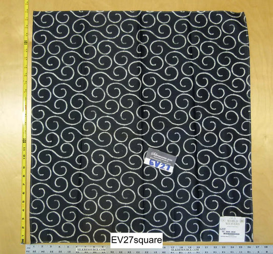 Scalamandre Old World Weavers La Spiro Graphic Black and White - Square