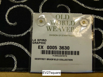 Scalamandre Old World Weavers La Spiro Graphic Black and White - Square
