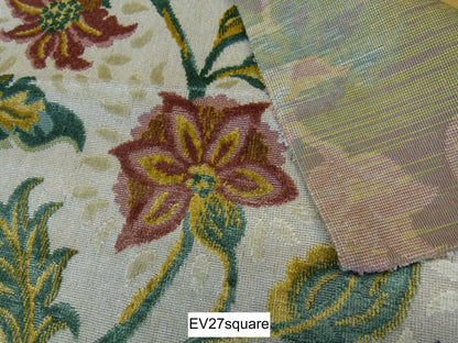 Scalamandre Old World Weavers Royal Palace Velvet White Gold Green Red - Square