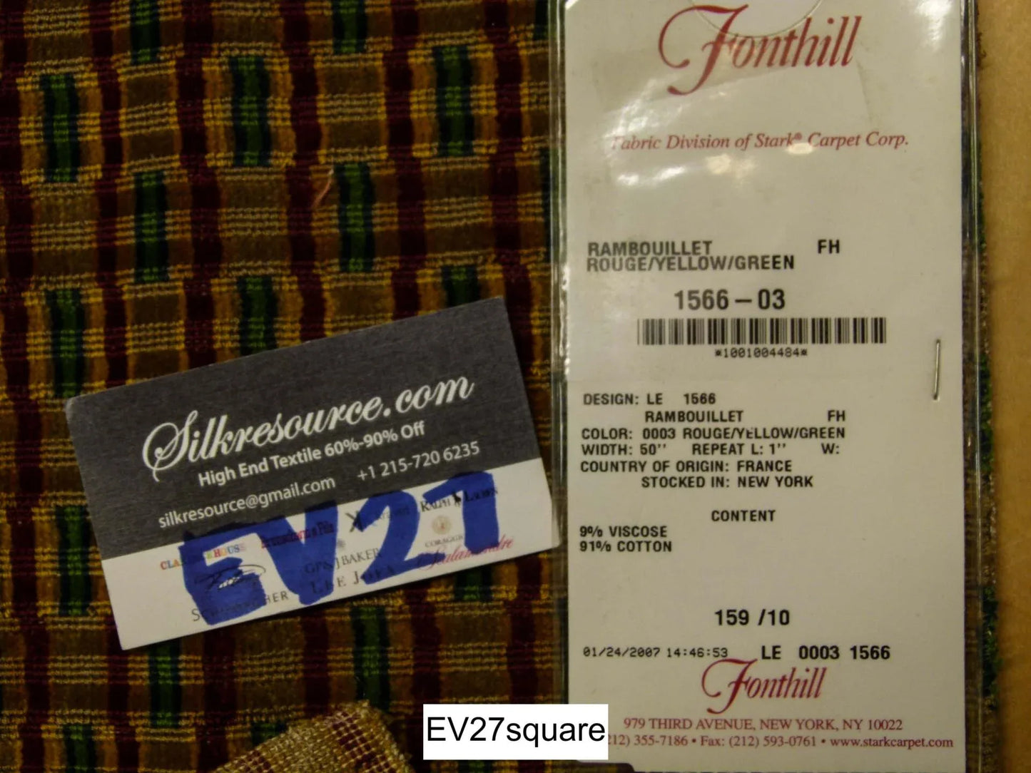 Scalamandre Fonthill Rambouillet Rouge Yellow Green Geometric - Square