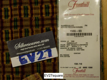 Scalamandre Fonthill Rambouillet Rouge Yellow Green Geometric - Square