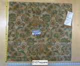 Scalamandre Fonthill Natasha Peach Green on Brown Cotton - Square