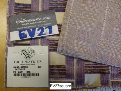 Scalamandre Grey Watkins Saint Amand Lavender Cut Velvet - Square 27" x 27" EV27square-52