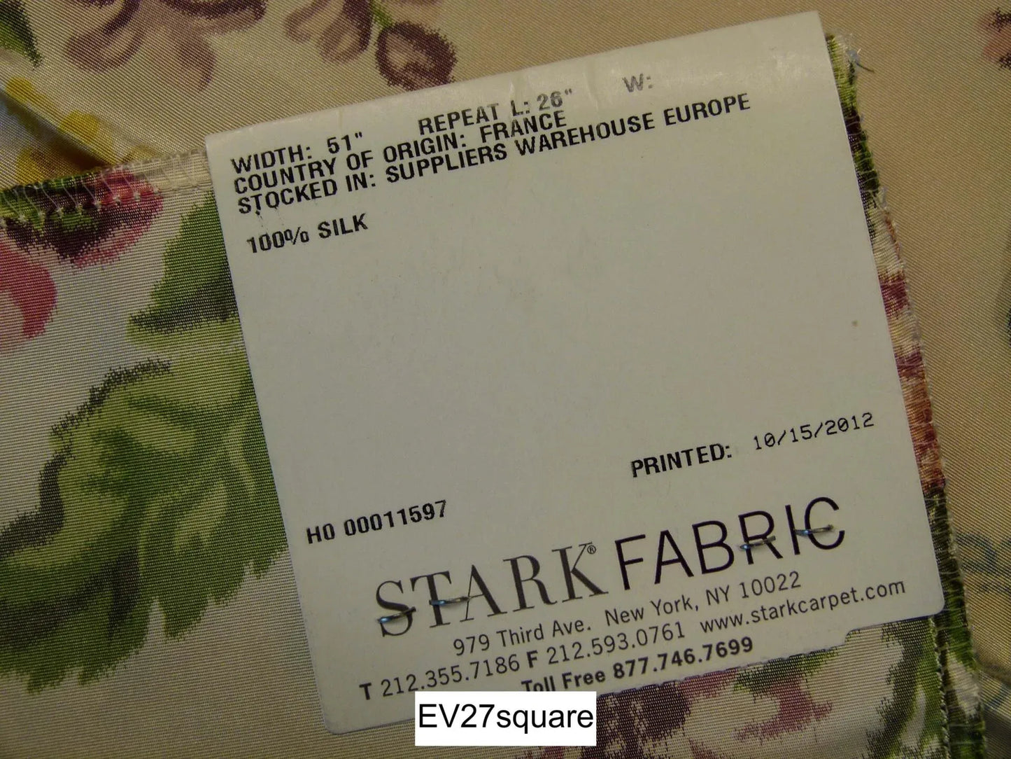 Scalamandre Tassinari &amp; Chatel Adelaide Fond Creme Floral White - Square MSRP US 2000+/Y