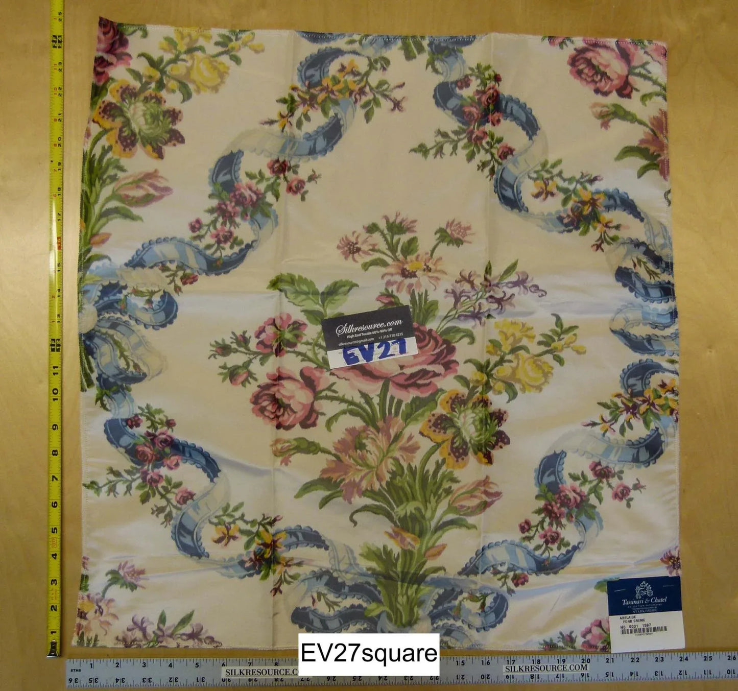 Scalamandre Tassinari &amp; Chatel Adelaide Fond Creme Floral White - Square