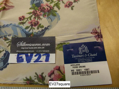 Scalamandre Tassinari &amp; Chatel Adelaide Fond Creme Floral White - Square