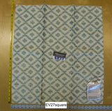 Scalamandre Malay Ikat Weave Aquamarine Jacquard Diamond Ogee Green - Square