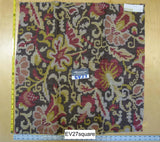 Scalamandre Abstract Woven - Yellow White Red on Brown Square