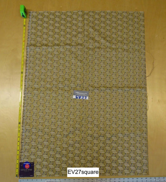 Scalamandre Lelievre TRIBU M1 PAILLE Yellow Polyester Geometric Graphic - Square, 1 Yard x 28 Inches Wide