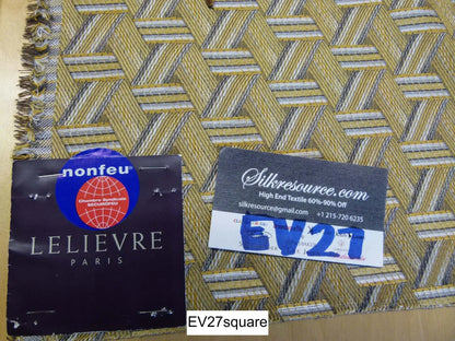 Scalamandre Lelievre TRIBU M1 PAILLE Yellow Polyester Geometric Graphic - Square, 1 Yard x 28 Inches Wide