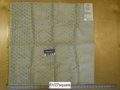 Scalamandre Grey Watkins Sensi Blue Cut Velvet Diamond Ogee Small Scale - Square