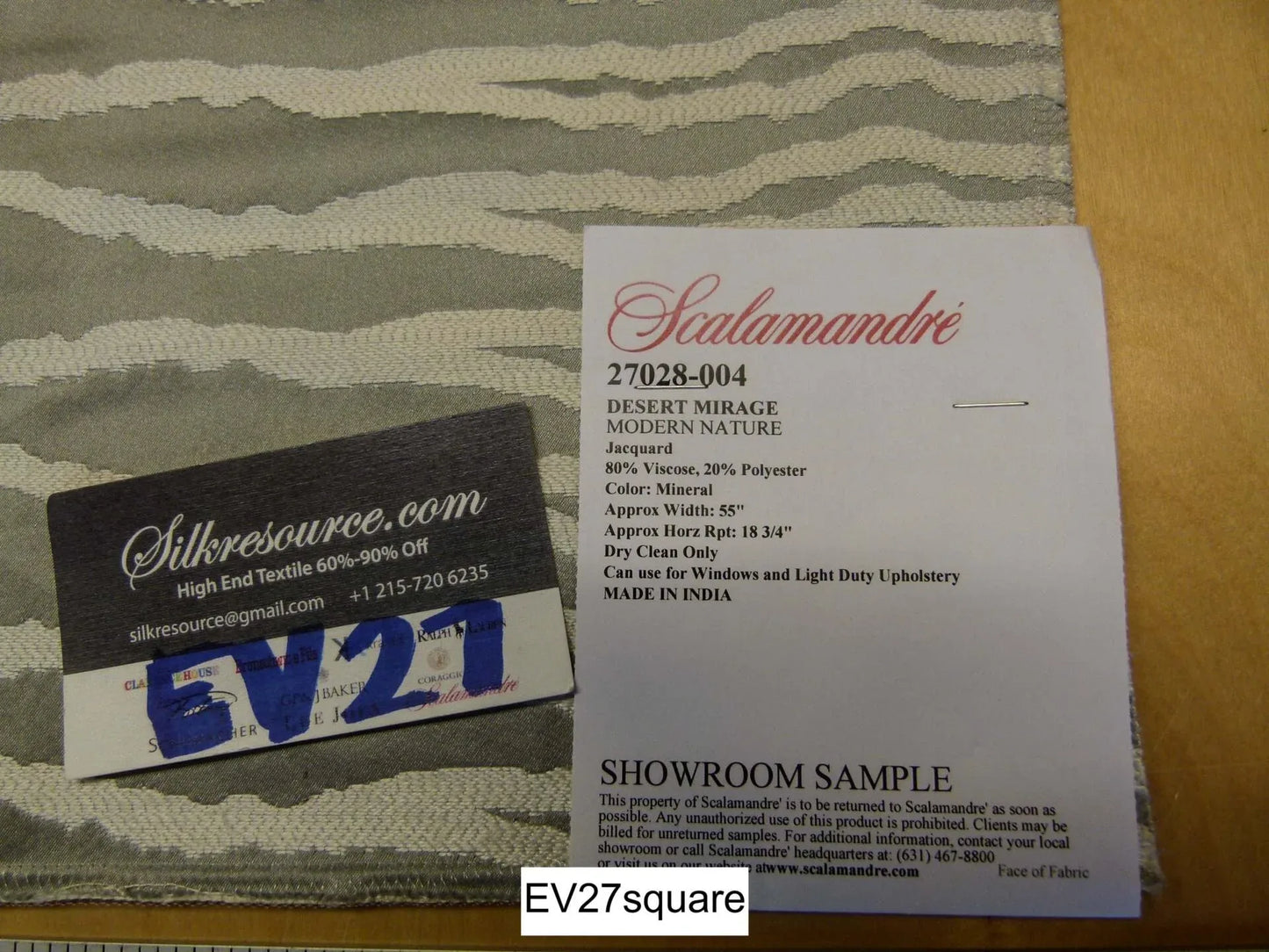 Scalamandre Desert Mirage Mineral Jacquard Stripe - Square
