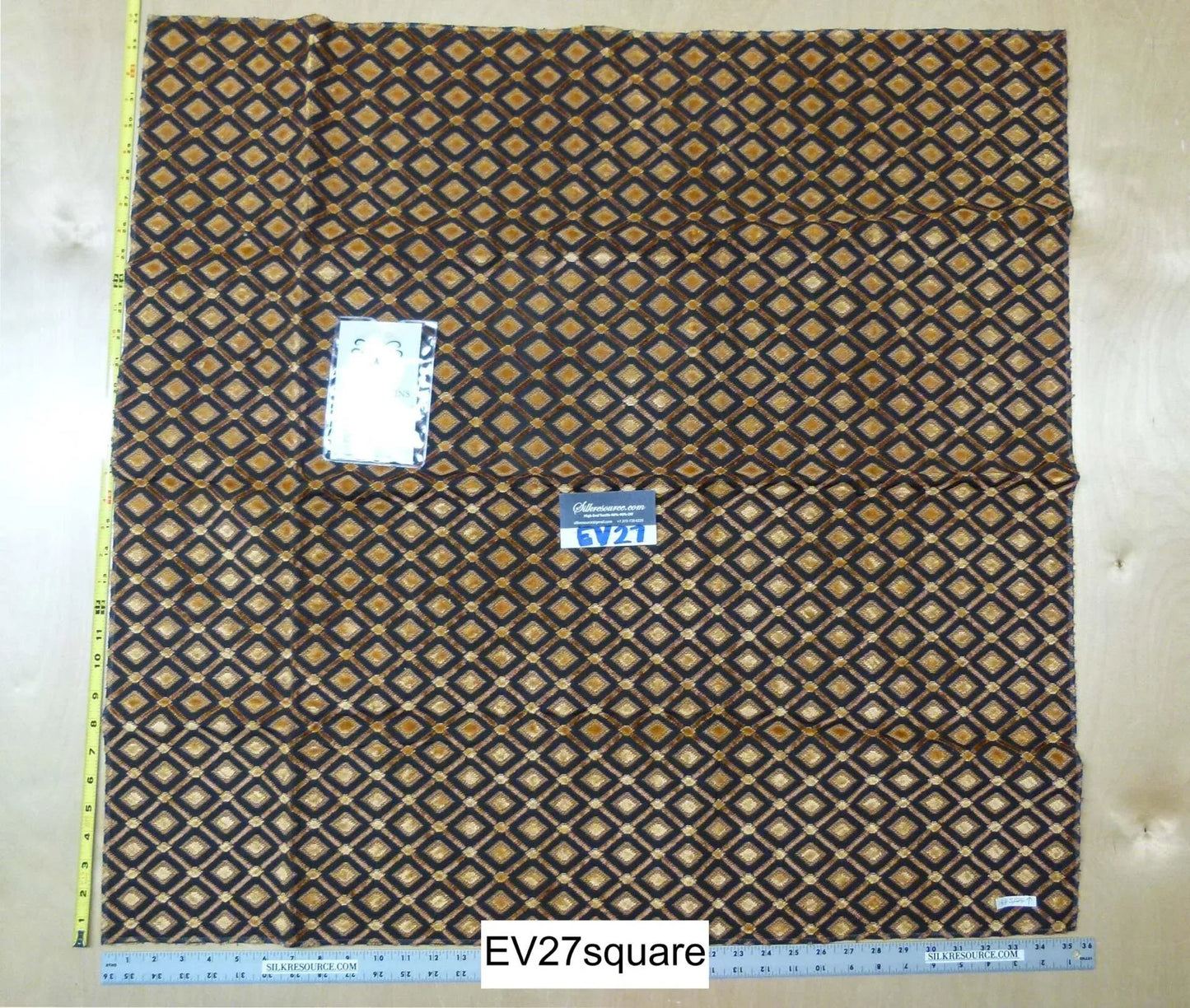 Scalamandre Chaumont Brown Small Scale Diamond - Square 34 " x 35 "