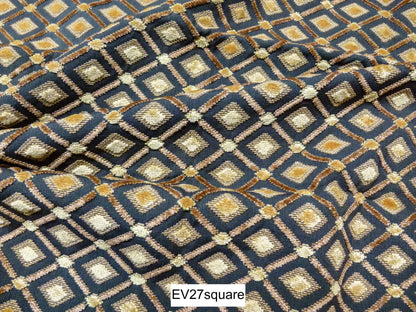 Scalamandre Chaumont Brown Small Scale Diamond - Square 34 " x 35 "