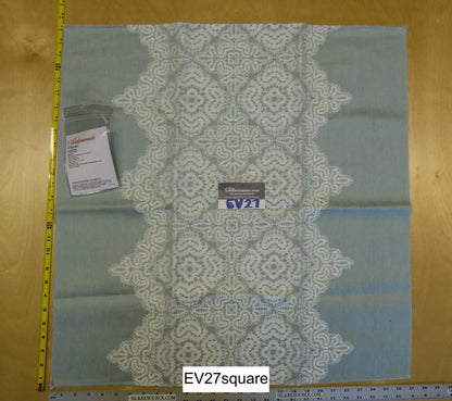 Scalamandre Josephine La Boheme Blue Mist Jacquard Graphic Stripe - Square 27 inches x 27 inches