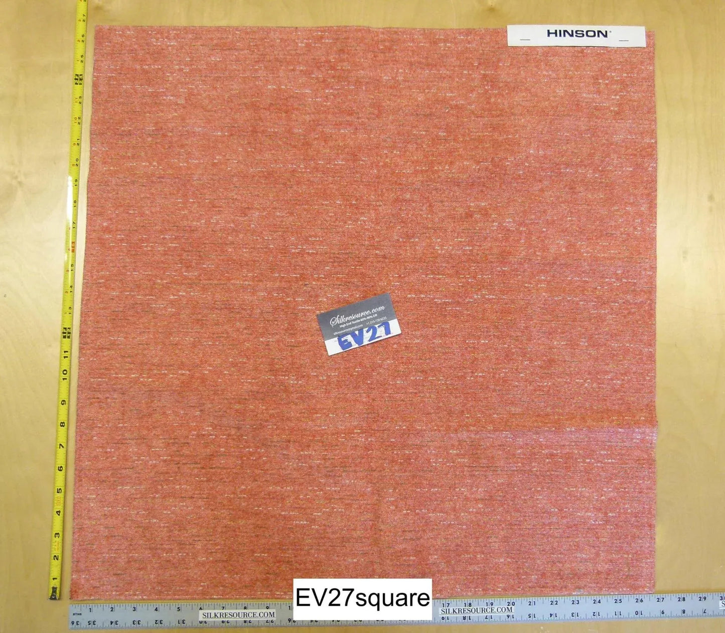 Scalamandre Thomas Coral Linen, Chenille Viscose Polycotton Pink - Square 26" x 56"