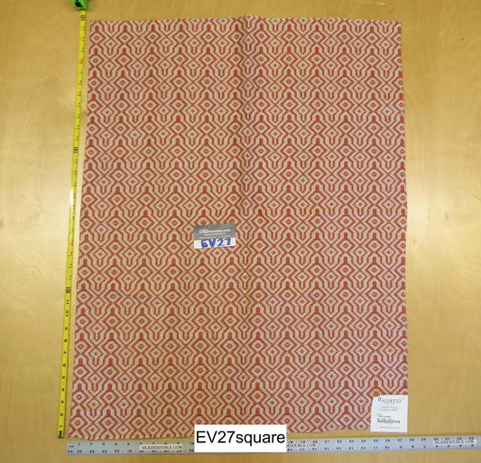 Scalamandre ALDECO Beja Spicy Orange Small Jacquard Geometric - Square 35" x 27"