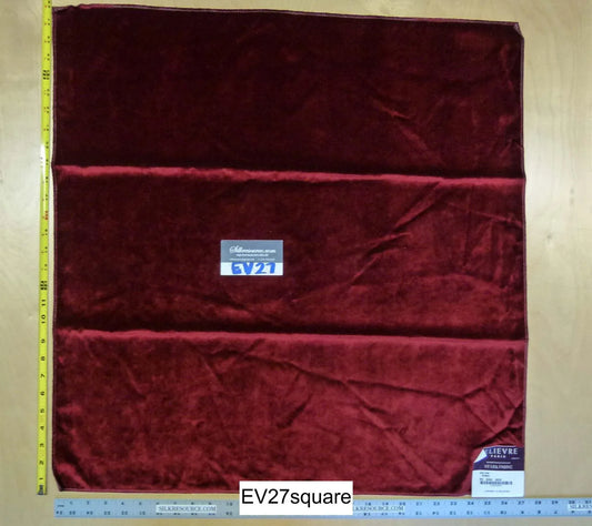 Scalamandre Lelievre Sultan Rubis Velvet Plain Deep Red - Square 27" x 27"