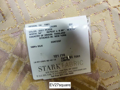 Scalamandre Grey Watkins Charing Cross Peach Gold Silk Lampas - Square