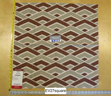 Scalamandre Alhambra Grazia Brick Embroidery - Square, Brown Gray White
