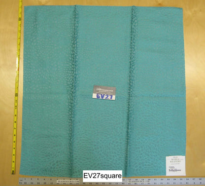 Scalamandre Old World Weavers Chrysanth Turquoise Blue Plains Texture Floral Small Jacquard - Square