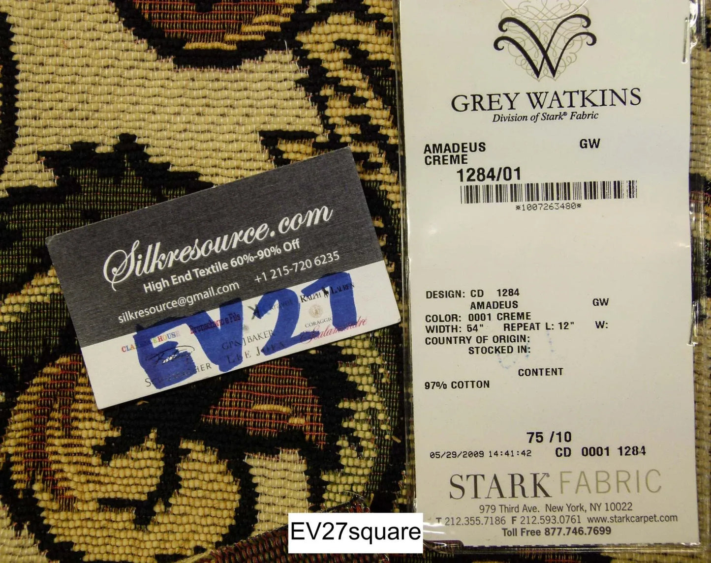 Scalamandre Grey Watkins Amadeus Green Cotton Botanical - Square